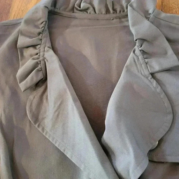 Classic Green/Kakhi Double Breasted Dress with self belt med wt fabric - Picture 6 of 10